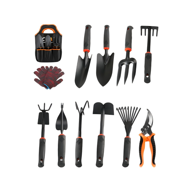 Comfort Small Tool Set - Ideal Set for Garden Keeping with Flower Trowel, Small Rake, Garden shears and multi-functional hoe